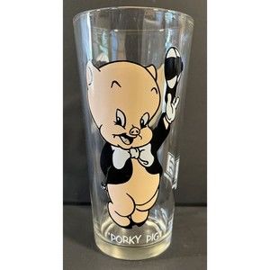 Vintage 1973 Looney Tunes Porky Pig Collector Series PEPSI Glass